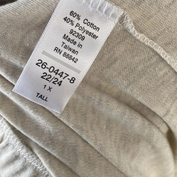 Roaman's Women's Cream Ivory Plus Size Sweat Pants Elastic Waist 1X 22/24 - Picture 4 of 4
